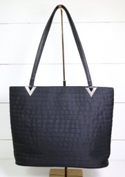 Valentino Garavani - Black Nylon & Leather Trimmed Tote Bag Purse