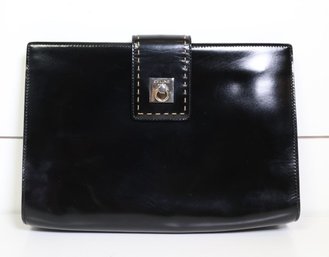 Celine  Leather Evening Bag Vintage Black Clutch