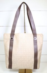 Bvlgari  Canvas Tote Shoulder Bag Handbag