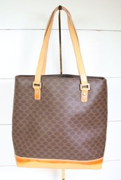 Celine  Macadam Tote Gold Tone Hardware Handbag Purse