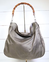 Gucci  Bamboo Shoulder Bag Green Nylon Purse