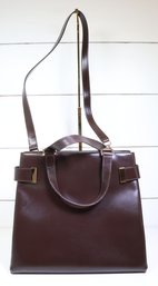 Gucci Brown Patent Leather Tote Vintage Purse Shoulder Strap