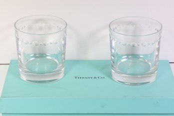 Tiffany & Co. Pair Glass Rock Glass Swing OF Rocks Glass Tumbler 2 Piece