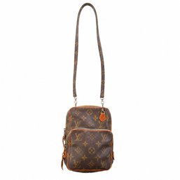 Louis Vuitton Amazon Monogram Canvas Crossbody Shoulder Bag Handbag Purse Brown