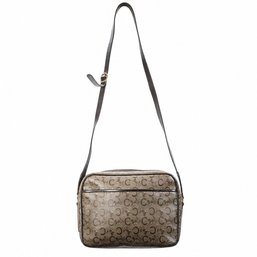 Céline Macadam Canvas Leather Crossbody Shoulder Bag Handbag Purse Brown