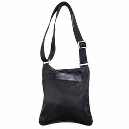 Salvatore Ferragamo Black Nylon Leather Crossbody Messenger Bag Shoulder Bag