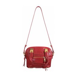 Chloé Paraty Red Leather Shoulder Bag Crossbody Handbag Purse Satchel