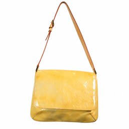 Louis Vuitton Thompson Street Monogram Vernis Yellow Patent Leather Shoulder Bag Handbag Purse
