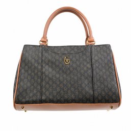 Gianni Valentino Monogram Coated Canvas Leather Handbag Purse Bag Shoulder Satchel