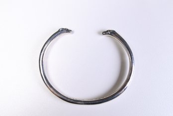 Chrome Hearts .925 Sterling Silver Double Dog Bangle Bracelet Authentic