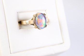 14k Yellow Gold Opal Triplet Ring, 3.0 Grams Jewelry Gemstone