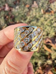 Natural Diamond Ring 2.90ctw, 18k Yellow Gold 14.93 Grams Gemstone Jewelry Diamonds