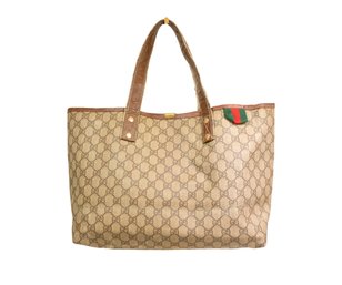 Gucci  GG Monogram Supreme Tote Bag Canvas Handbag Purse