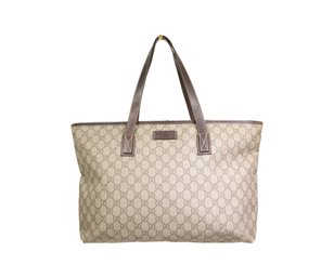 Gucci  GG Monogram Supreme Tote Handbag Brown Purse