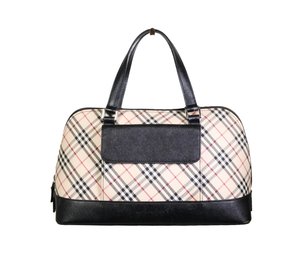 Burberry Nova Check Leather Handbag Canvas Purse