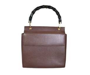 Gucci  Bamboo Top Handle Bag Brown Leather Purse