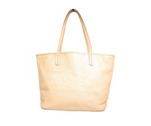 Bvlgari - S. Bulgari Signature Leather Tote In Beige Purse Handbag