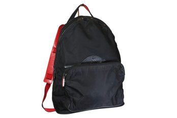 Christian Louboutin Red Nylon Black Buckle Backpack