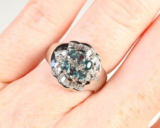 Platinum, Natural Alexandrite & Diamond Ring, .66ctw Alexandrite, .47ctw Diamonds, Size 5.75, 8.63 Grams