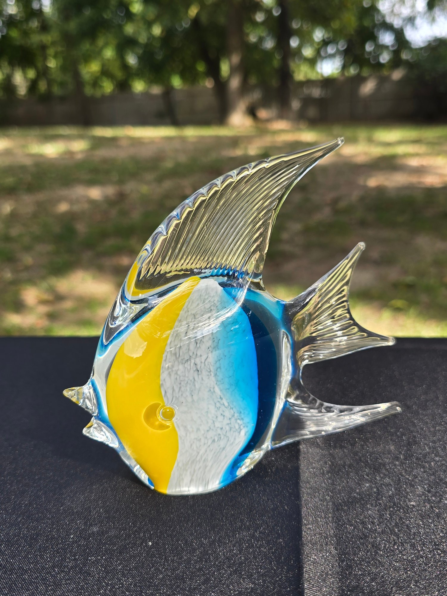 Hand Blown Art Glass Of Tropical Angel Fish #73761 | Auctionninja.com