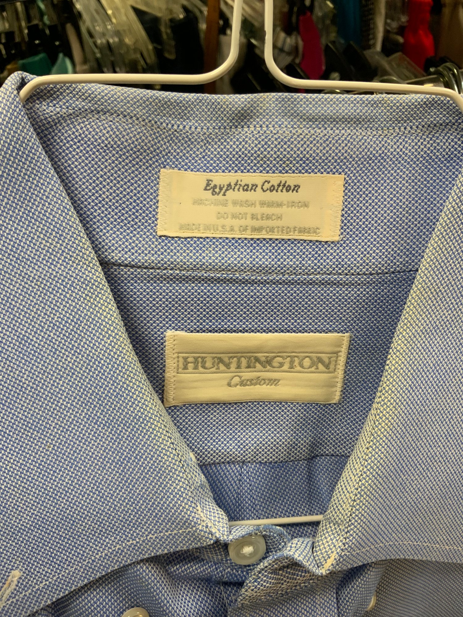 huntington dress shirts Men's HUNTINGTON Long Sleeve Dotted Button Up Shirt