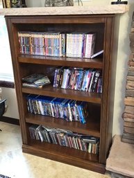 4 Tier Wooden Bookcase With Stone Slab On Top