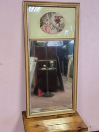 Antique French Victorian Style Trumeau Wall Mirror