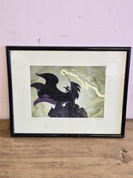 Wood Framed Disney Print' Maleficent's Fury' From Sleeping Beauty