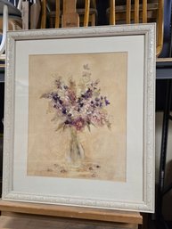 Wood Textured Frame Floral Still Life Art Print