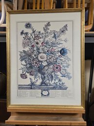 Gold Gilded Wood Framed Floral Art Print 'winter'