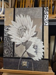 White Waterlily Print On Canvas By Claudia Ancilotti