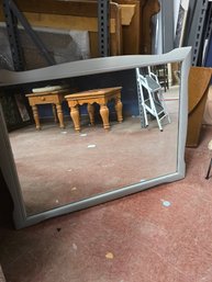 Wood Framed Mirror With Curved Border