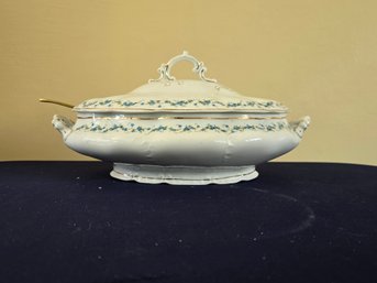 Antique Porcelain Oval Covered Vegetable Tureen