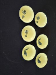 Lot Of 6 Sauce Dishes With Floral Design