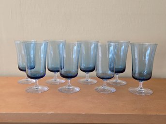 Set Of Blue Glass Glasses