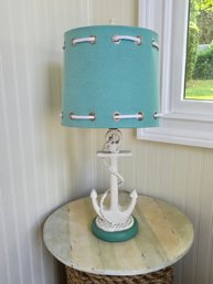 Wood Carved Anchor Design Table Lamp