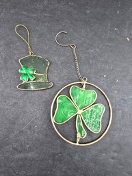 Clover Hat And Clove Stained Glass Sun Catcher Decorations