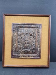 Tibetan Copper Repouss Wall Hanging Features A Thousand-armed Avalokiteshvara Figure