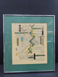 (H) Mixed Media Collage Utilizing Vintage Sheet Music And Colored Paper