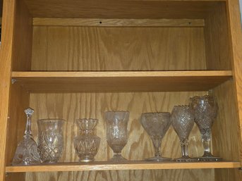 Lot Of 8 Various Style Glassware Pieces