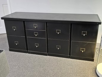Image Shows A Modular Multi-unit Wooden Office Storage And File Cabinet System (5 Pieces)