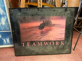 Wood Framed 'teamwork' Art Print