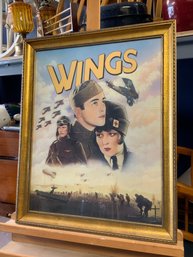Wood Framed Signed Reproduction Print Of The Silent War Film 'wings'
