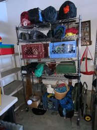 Metal Shelving Rack On Wheels *contents Not Included*
