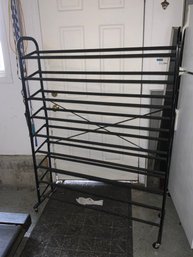 Black Metal Shoe Rack On Wheels
