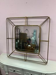 Modern Style Wire Framed Decorative Wall Mirror