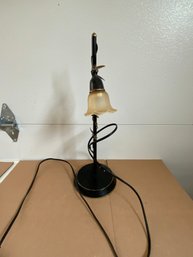 Table Lamp With Gold Leaf/vine Design