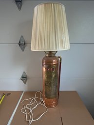 Repurposed Antique Copper Fire Extinguisher Table Lamp