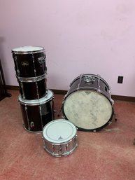 Lot Of Remo, Pearl Export Series Drums With Travel Bags
