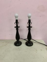 Pair Of Table Lamps With Spiral Design
